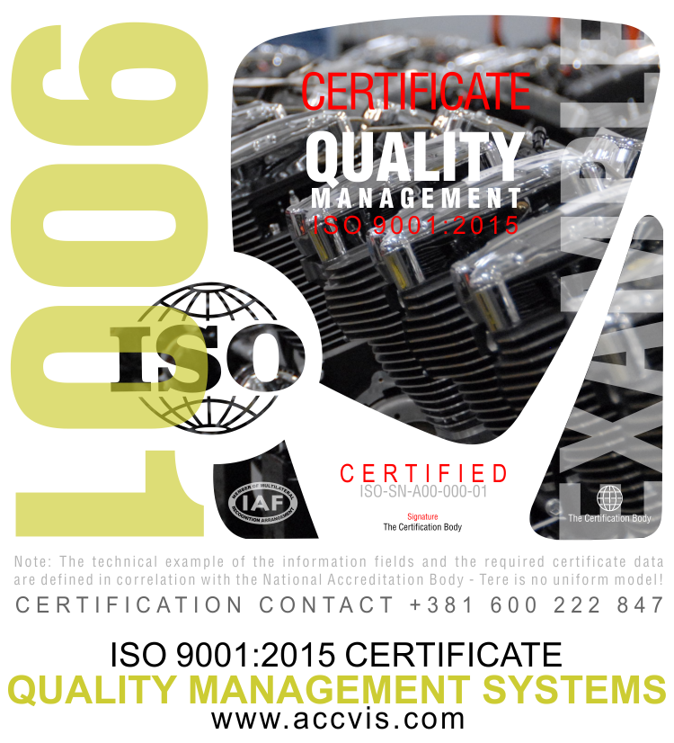 Certificate ISO 9001 Quality Management Systems