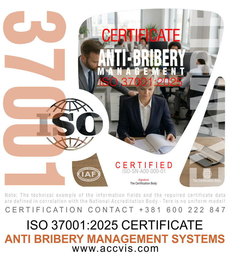 Certificate ISO 37001 Anti bribery management systems